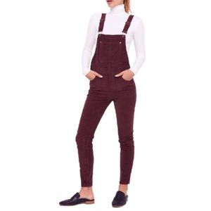 Free People Brown Corduroy Overalls